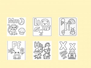 ABC Coloring Book: Alphabet Learning Pages, Ages 3-6 (PDF Download) - Etsy