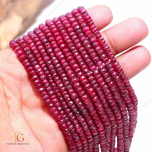 AAA  Natural Ruby Faceted Rondelle Beads, 4-4.5MM Ruby Corundum Gemstone Beads, 13 Inch Red Ruby Beads, Precious Corundum Ruby Beads - Etsy
