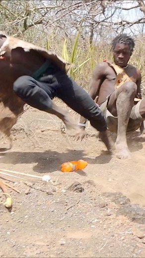 Hadzabe tribe first time to opene a fanta..! #hadzabetribe #hadzabe #Bushtribe | Bush Tribe