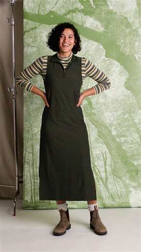 Hidden pocket? Check. Slits for striding? Check. Year-round style? Double check. Grab the Tica Midi Dress only at T9. https://www.titlenine.com/p/tica-midi-dress/101225.html | Title Nine