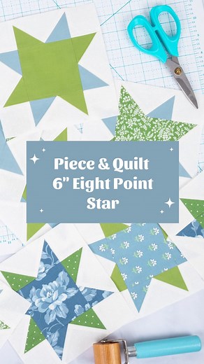 Are you sewing along with the Piece and Quilt Sampler? 😉 I can't wait to see your own 6" Eight Point Stars! I used 1.5” x 3” Flying Geese paper to get my points exact! ✂️✨️ How long did it take you to make your blocks? | Fat Quarter Shop