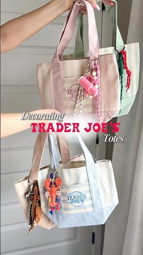 🎀 Decorating Trader Joe's Mini Totes With Cute Bag Charms | Tote Bag Makeover ✨
