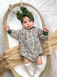 Wildflower Baby Bubble Romper: Soft Knit Baby Girl Outfit - Etsy