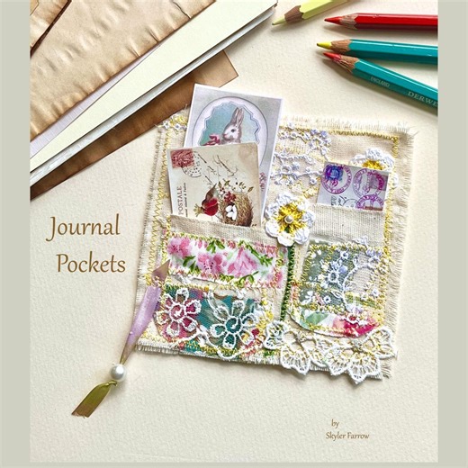 Handmade Fabric Journal Pockets: Fabric Art Ephemera - Etsy