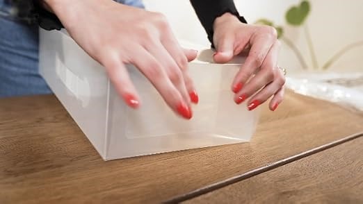 Kurtzy Clear Plastic Shoe Storage Boxe