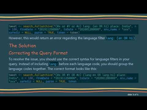 How to Effectively Include Language Filters in Rtweet's search_fullarchive Query