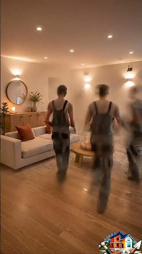 Sala de Estar Moderna e Aconchegante: Decoração Minimalista com Tons Neutros e Iluminação Quente