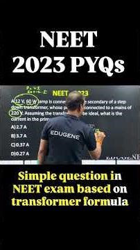 NEET PYQs 2023 | ideal transformer based question | very simple question in NEET Exam |