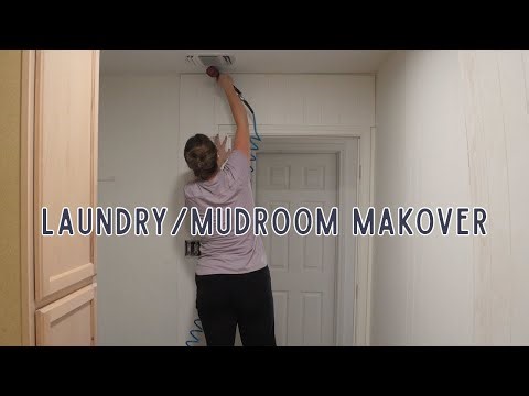 Laundry/Mudroom Makeover | Demo, Shiplap Paneling + Cabinets