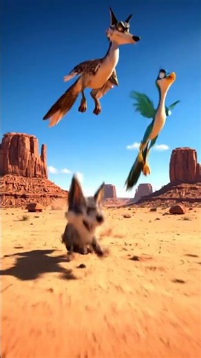 Roadrunner vs Coyote Desert Chase | Ultra-Realistic Slapstick Animation Loop
