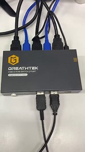 DisplayPort KVM Switch 2 Port 4K@60Hz, DP KVM with 4 USB 2.0 Port, Displayport KVM Switch for 2 PC Share 1 Monitor Keyboard and Mouse, Support Button Switch, with 2 DP Cables and 2 USB Cables