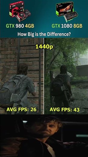 GTX 980 4GB vs GTX 1080 8GB – How Big is the Difference? #pcgaming #shorts