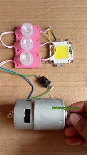 Powering LED & COB lights with 775 Dc motor #tech #project #scienceproject