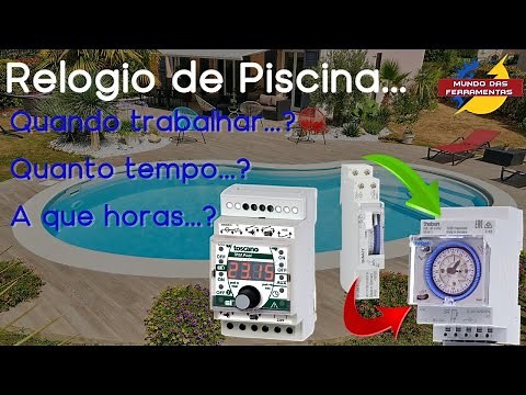 Ligação e ajuste de relógio de piscina