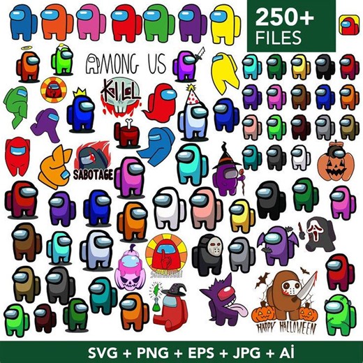 Among Us SVG Bundle, Birthday PNG, Gaming Clipart (digital Download) - Etsy