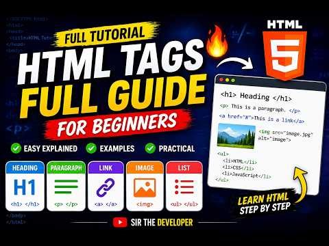 HTML Tags Full Tutorial | Learn HTML Tags for Beginners Bangla