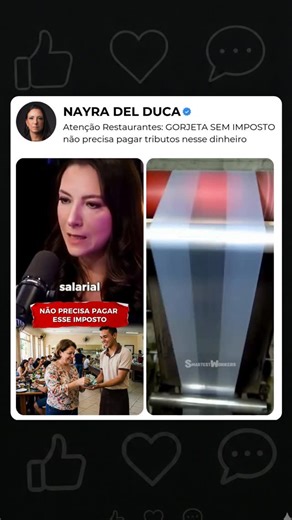 CORTE DO SUCESSO on Instagram: "@nayradelduca 🚨 RESTAURANTE NÃO PAGA IMPOSTO SOBRE GORJETA. Sim. A gorjeta NÃO é faturamento da empresa. Ela não é receita do restaurante. 📌 Pela lei da gorjeta (Lei 13.419/2017): 👉 a gorjeta pertence ao funcionário 👉 o restaurante é só intermediário 👉 não entra na base de ISS, ICMS, PIS ou COFINS Ou seja 👇 ❌ não é venda ❌ não é lucro ❌ não é faturamento 💡 A empresa apenas repasse o valor. ⚠️ Atenção ao detalhe que ninguém explica: A gorjeta tem natureza sa