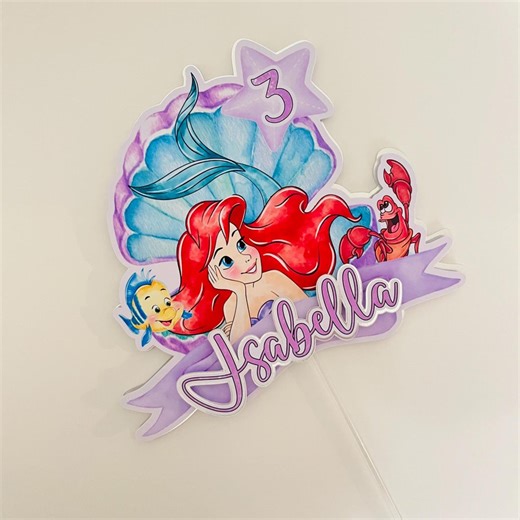 Mermaid Cake Topper | Vibrant Ariel Birthday Decoration | Under the Sea Party Decor | - Etsy