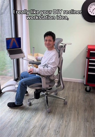 How can I improve this DIY recliner workstation setup?