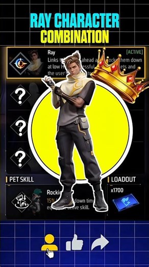 Ray Character Combination 💀 #freefire #garenafreefire #shorts #shortsfeed #youtubeshorts
