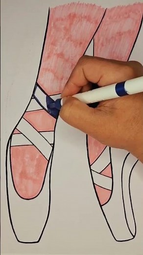 How to Easily Paint Ballet Shoes#pleasantcolors #art #complementarycolors #shortsart #youtubeshorts