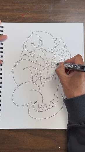 Dude Drawz | How to draw Tasmanian Devil from Looney Tunes . . #satisfying #markerart #doodle #marker #artreels #smooth #painting #draw #reels #video... | Instagram
