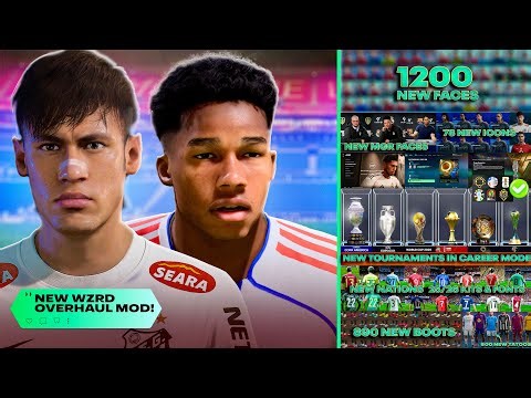 EA FC 26 MOD! 1200 FACES & TATTOOS ADDED, TOURNAMENTS, NEW NATIONS, STADIUMS, LOW SOCKS & TAPES ETC!