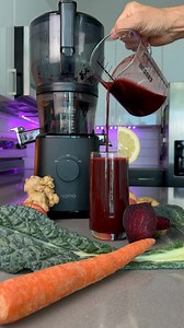 Beets are literally magic. I don’t care how you get them in, smoothies, juices, eat ‘em straight up, whatever, however, just get ‘em in! Raw is best! Here’s the recipe: 1 Large Beet 3 Kale Leaves 2 Apples 3 Carrots 3-5” Ginger I made this juice on the Nama J2 and poured it into the Nama larger pitcher through its fine mesh screen. Great for making lots of juice at once! 🔗 in my bio for the juicer as well as a $55 off code! Stay Juicy!!! | JuiceFeaster