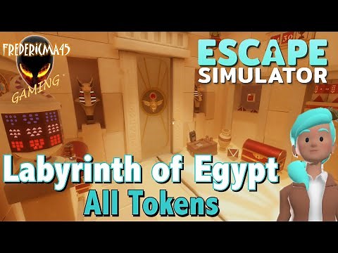 Escape Simulator LABYRINTH OF EGYPT / All Tokens Location - 5 Rooms