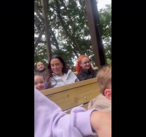Kid thinks pirate ship ride is fun but regrets it as it moves faster