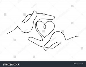 Continuous Line Drawing Heart Between Two Stock Vector (Royalty Free) 1342527140 | Shutterstock