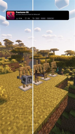 Best Minecraft 3D Resource Pack: Fractures 3D #minecraft #shorts