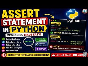 Assert Statement in Python | Debugging and Error Checking Explained with Examples