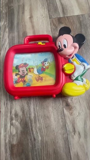 VINTAGE! Disney Arco Mickey Mouse Musical Wind Up Scrolling TV - YOUTUBE WORKS!!