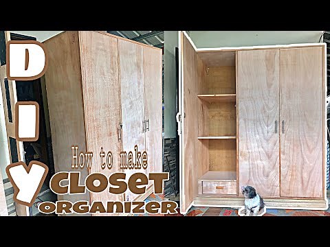 Diy Closet Organizer / Wardrobe Cabinet with 3 doors, 3 shelves & a drawer | HAMMER MASTER