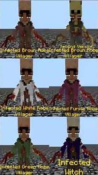 Minecraft: Scape & Run: Parasites - Addon: Custom Infected Villager Skins 1.12.2 #Shorts #Minecraft