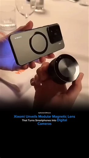 phone on Instagram: "Xiaomi reveals its modular magnetic lens that turns smartphones into digital cameras during MWC 2025 in Barcelona. Dubbed the Xiaomi Mobile Optical System, the magnetic lens clips right in the middle of the smartphone’s rear, reminiscent of the digital camera back in the days. It features a regular double-Gauss lens as well as Light Fusion X with a custom M4/3 sensor. This means the design team reshapes the light paths of the sensor and finetunes the sensor, so that the magn