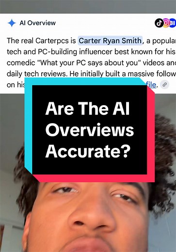 Stop trusting the Google AI overviews.. #carterpcs #tech #ai #aioverview