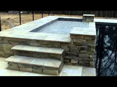 Leisure Fiberglass Pool Installation w/ Raised Tanning Ledge