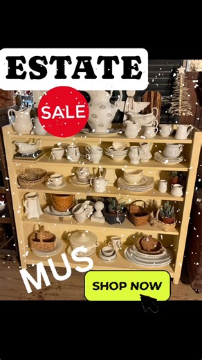 Please join us for our second Estate Sale. After 37 years we will be closing The Barn. We are liquidating our entire inventory of Antiques, Vintage, MCM and Collectibles. Everyday we are bringing in additional inventory. The following items our on sale. Crystal,glassware,jars, bottles and dishes,china,pottery,tins, ironstone,clocks, books,shabby chic decor and furniture. We have so much to list. This sale won’t disappoint you. Looking forward to seeing you. | The Barn Antiques