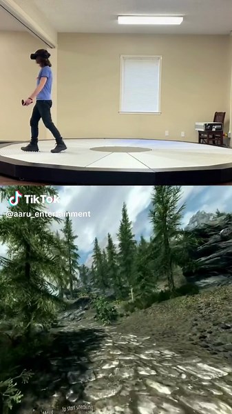 where is bro going #virtualreality #vr #skyrim #skyrimvr #omnideck #vrtreadmill