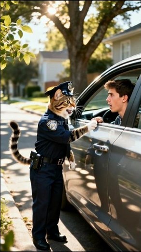 Funny Cat Police Officer Video — Kitten Cop Checks a Driver’s License 😂🚓