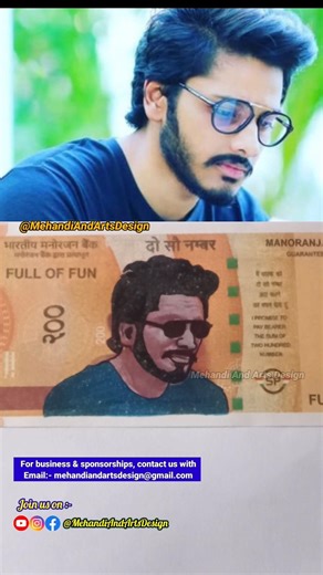 Teja Sajja Sketch on ₹200 Note | Mehandi And Arts Design #MehandiAndArtsDesign #shorts