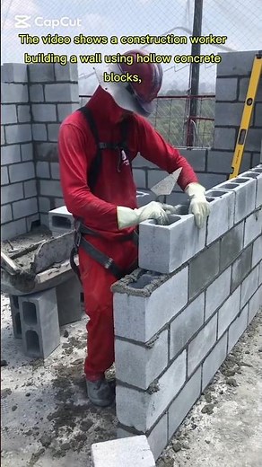 Mastering Hollow Block Construction: Tips for a Strong Wall! #Masonry #Build#OddlySatisfying