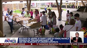 Dahil sa kahirapan, maagang namulat sa pangangalakal ang maraming bata sa Aroma at Happy Land sa Brgy. 105 sa Tondo, Maynila. Ngayong Pasko, sila ang pinasaya sa proyektong 'Maligayang Paslit' ng ABS-CBN TeleRadyo at Lingkod Kapamilya. | TV Patrol