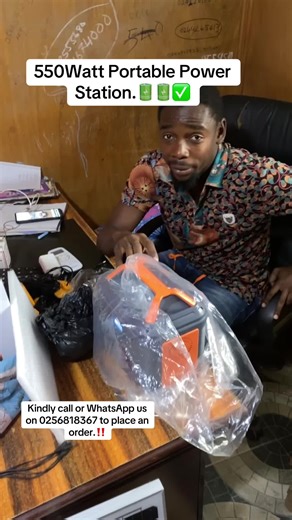 550watt Ultra Morden Portable Power that comes along with a Solar Panel. The device can be powered by the solar panel while using it to power other devices. The device also has an option of adding an external battery betweeen 12v-14v. This power Station can power a lot of devices such as Television, Fan, Mini car refrigerator, laptops,phones, water pumps blender, microwaves and many more for a long period of time due to the large battery capacity of 150,000mah. It also has an inbuilt protective 