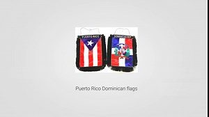 Puerto Rico & Dominican Republic flags for cars home (2) two sides Family pack