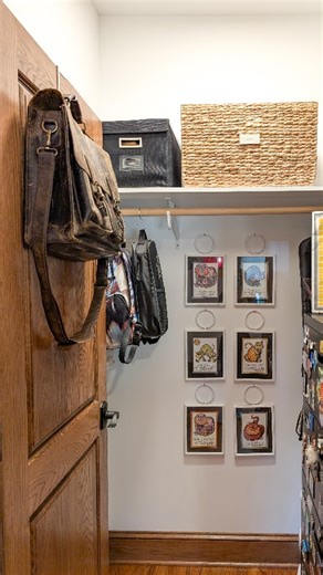 Matina & Kristina | Professional Organizers on Instagram: "When @nowthen.studios called us to help create aesthetically pleasing organized storage spaces to add finishing touches to her client's home, we were more than ready! 🤜🏼🤛🏼 Melody and team did an amazing job designing our client's home to match the well-traveled, funky, eclectic style and our team continued this vibe throughout the office closet, entryway closet, guest room closet, kitchen, master closet and bathroom, and basement. 🧳