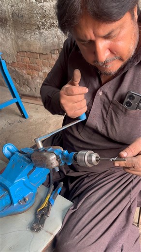 Spring making with hand on vintage drill #shortvideo #springmaking #shorts