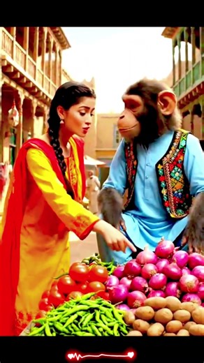 “😂Monkey Ne Lagayi Sabzi Radi!” #comedy #funny #funnyclips #monkey